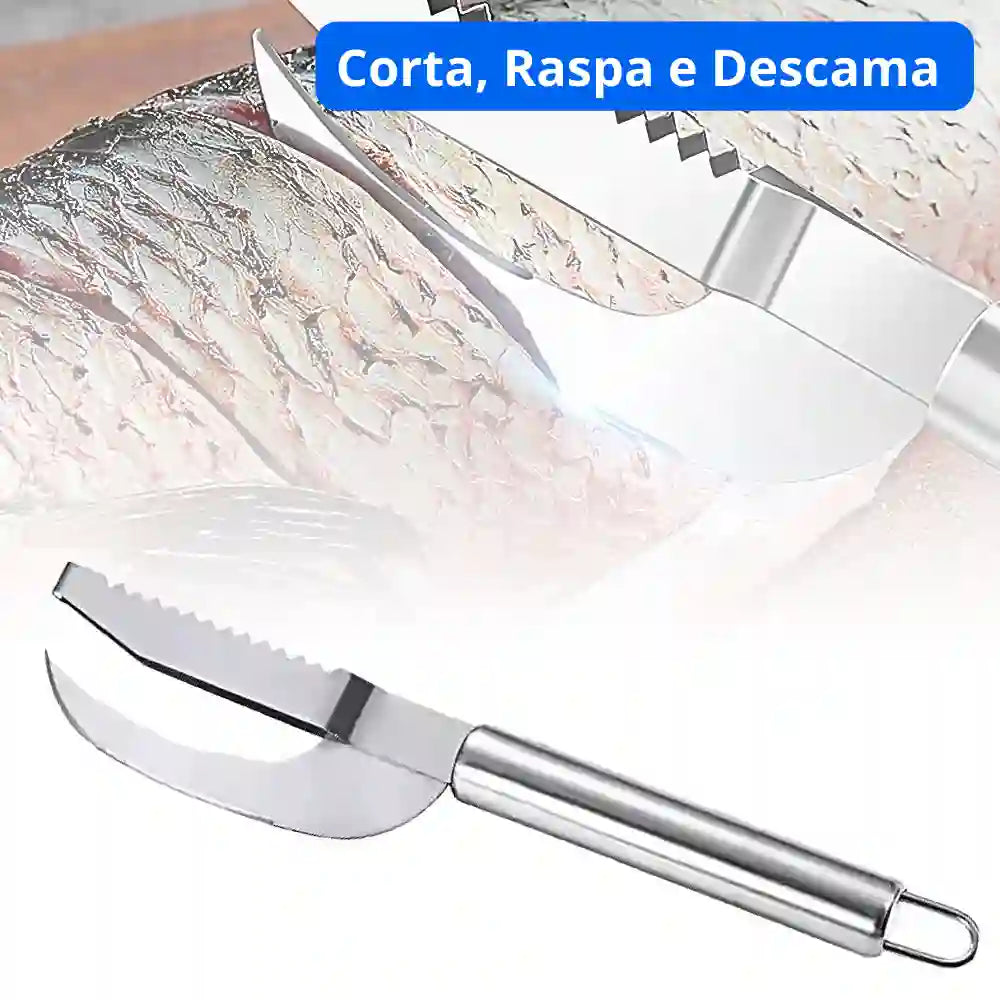 Faca para peixes 3 em 1 - Limpa, Corta e descama [COMPRE 1 LEVE 2]