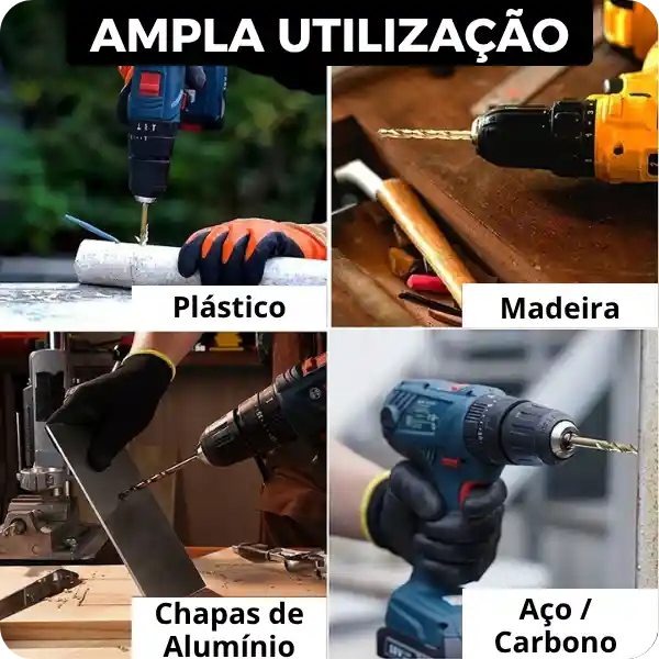 Kit de Brocas Helicoidais Titânio [Compre 10 Leve 13]