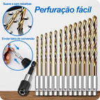 Kit de Brocas Helicoidais Titânio [Compre 10 Leve 13]