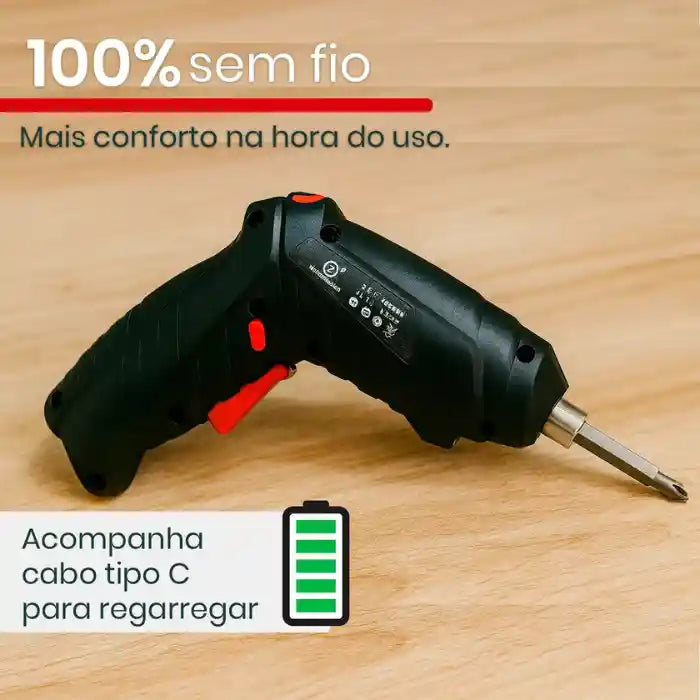 Chave de Fenda Elétrica FlexDrive™ - Ergonômica e Sem Fio
