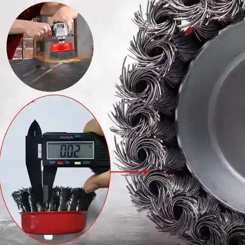 Escova Rotativa em Aço Trançado - Alta Remoção
