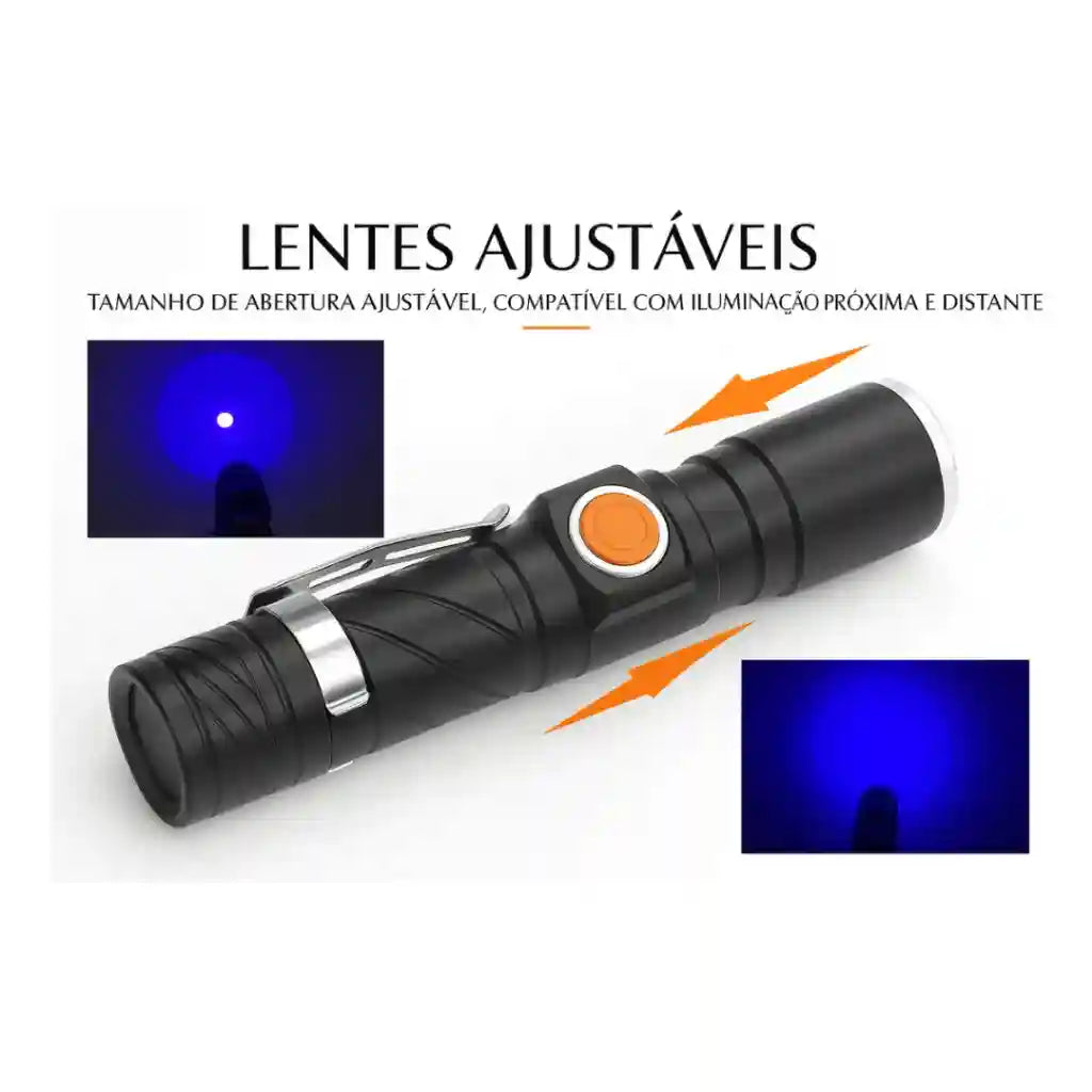 Lanterna UV-Elite Detecta Escorpião - Recarregável USB