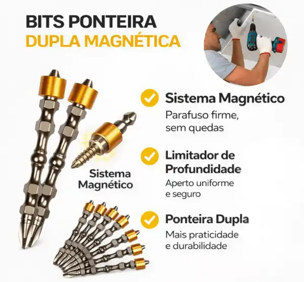 Ponteiras Magnéticas Dupla Anti-espanamento [Últimas Unidades]