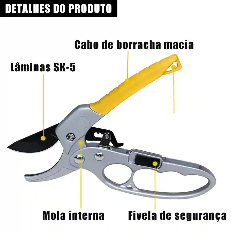 CorteFácil™ | Tesoura De Poda Com Multiplicador De Força